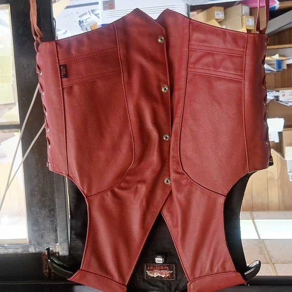 Hillside Leather Jackets & Blazers - Hillside Leather red leather biker vest. Very nice. XXL